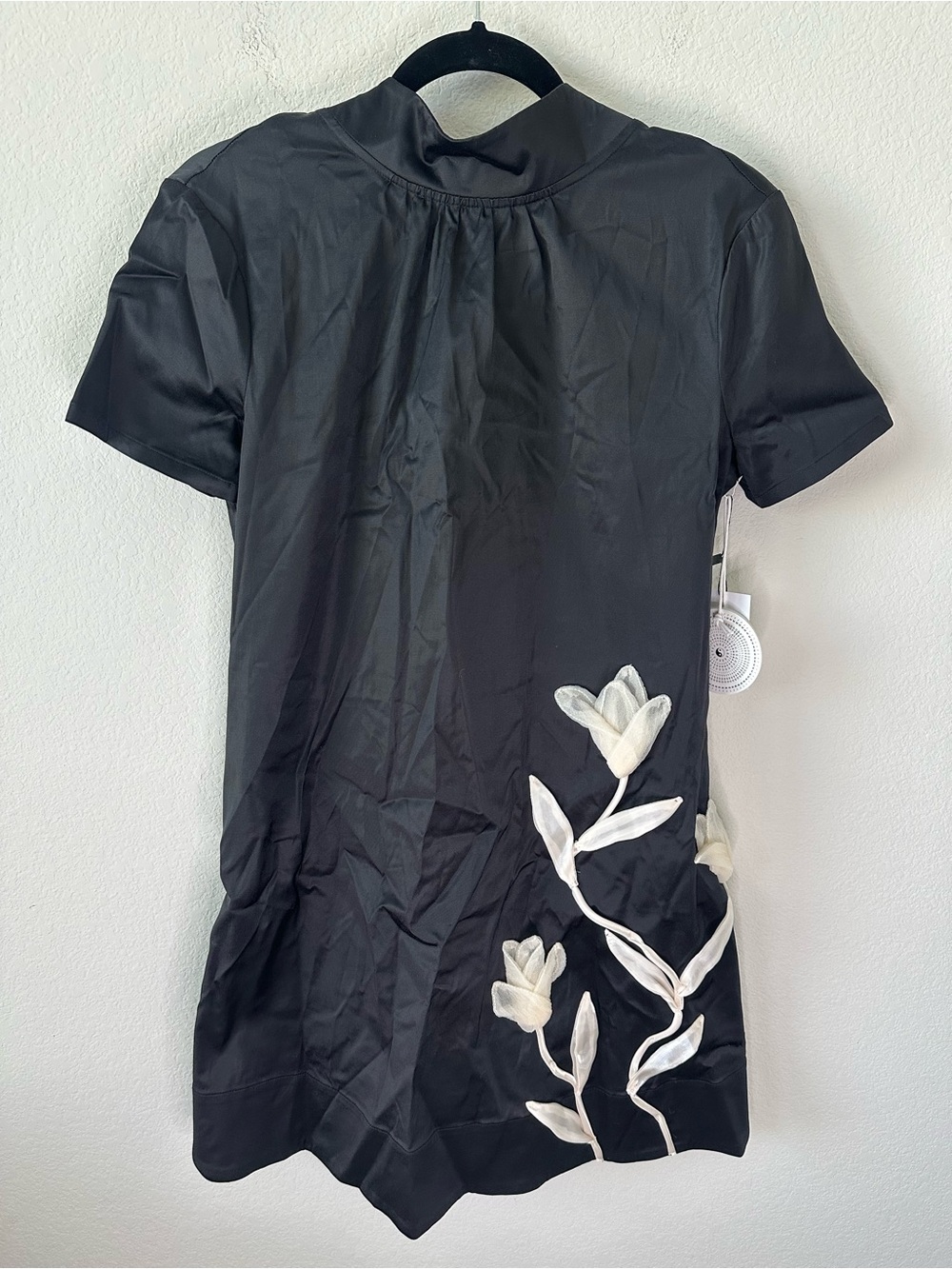 STAUD Ilana Mini Black Floral Dress SZ S NWT - Picture 2 of 8